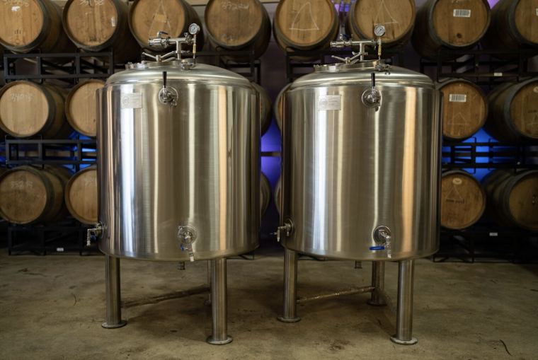 Barrels in the Loreto brewery