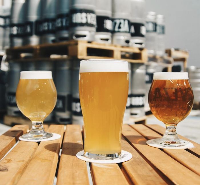 Three Loreto Brewing Company beers side by side